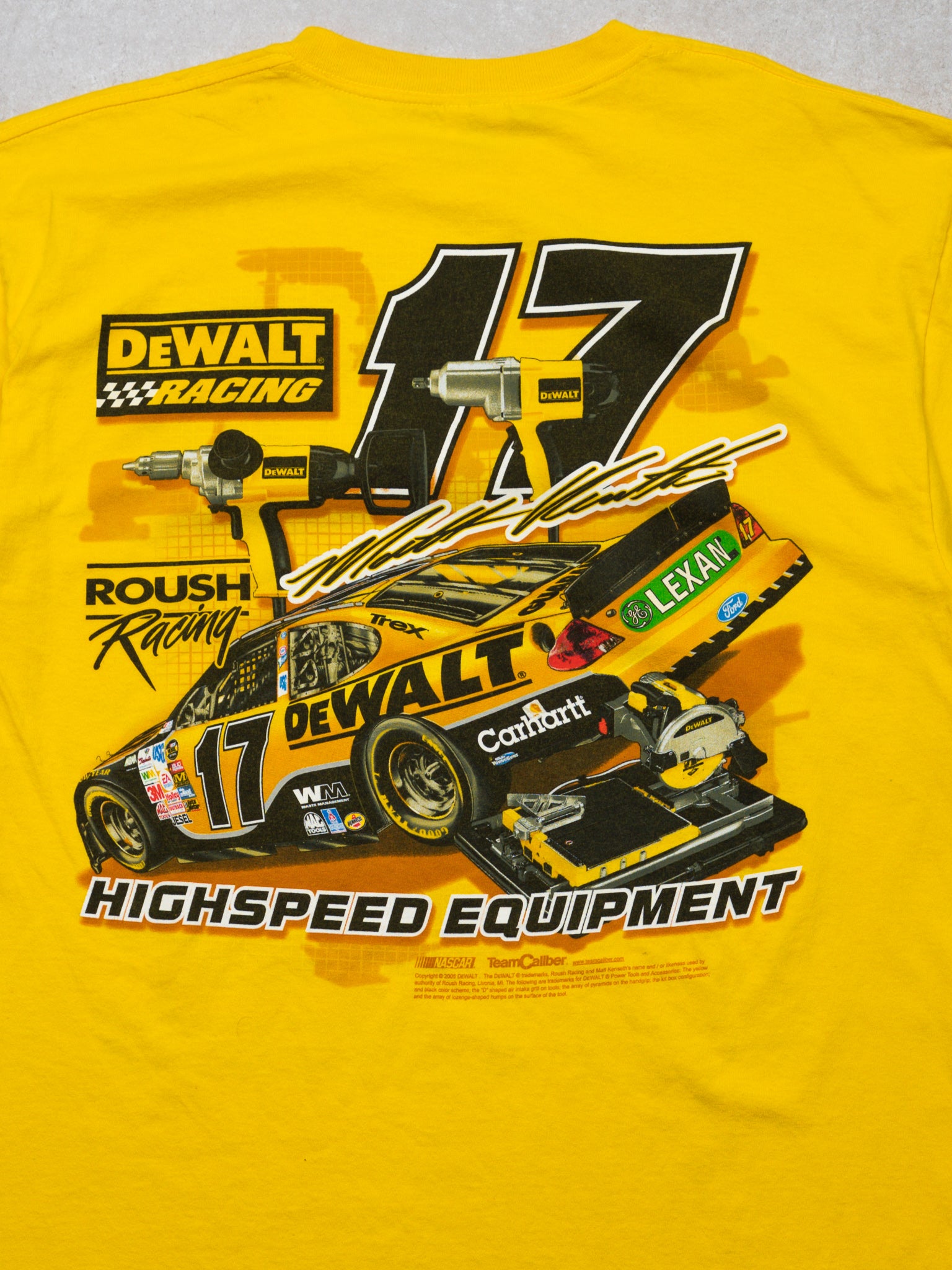 Vintage Yellow DeWalt Racing #17 Kenseth Tee (M)