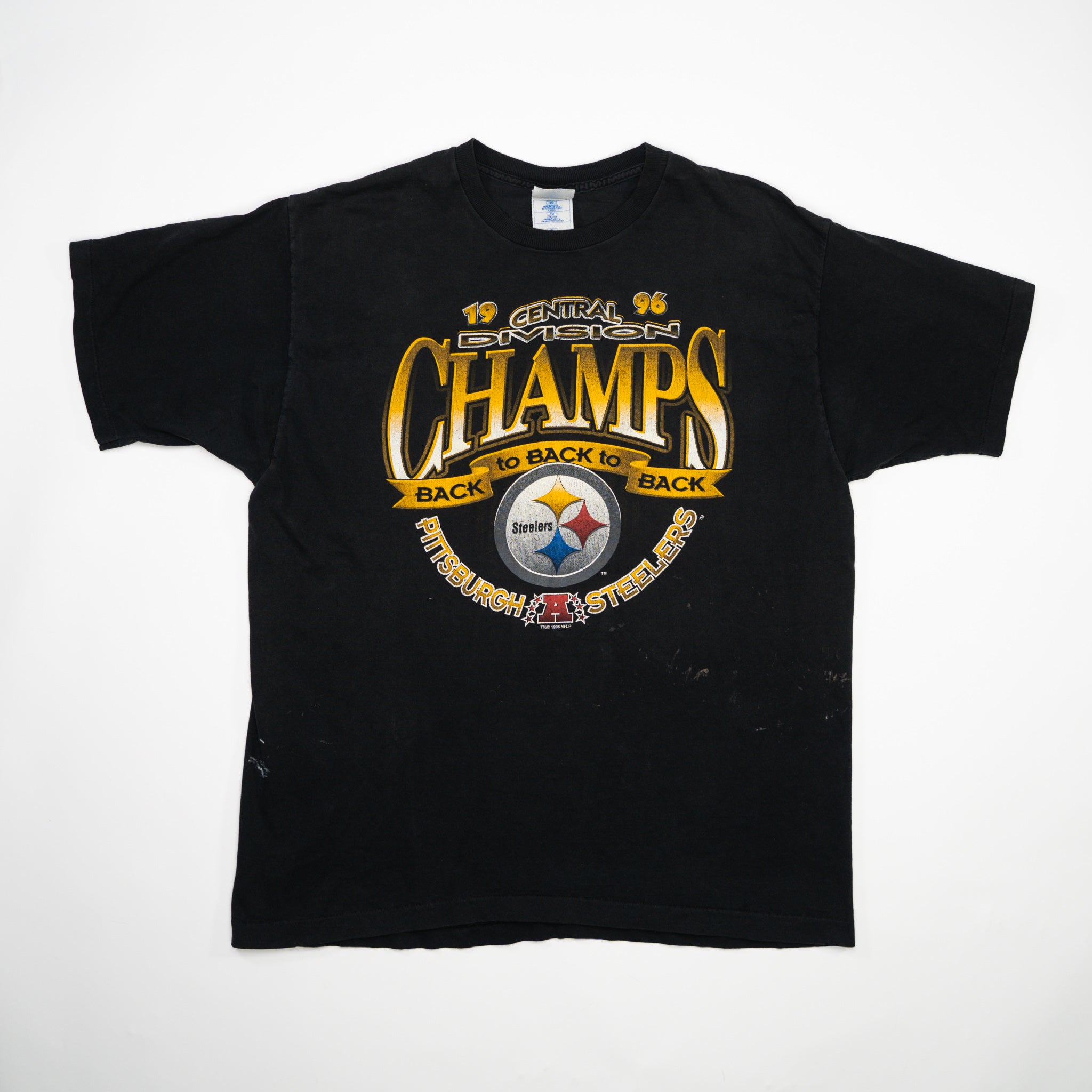 Vintage '96 Black Steelers Back to Back Champs Tee (L)