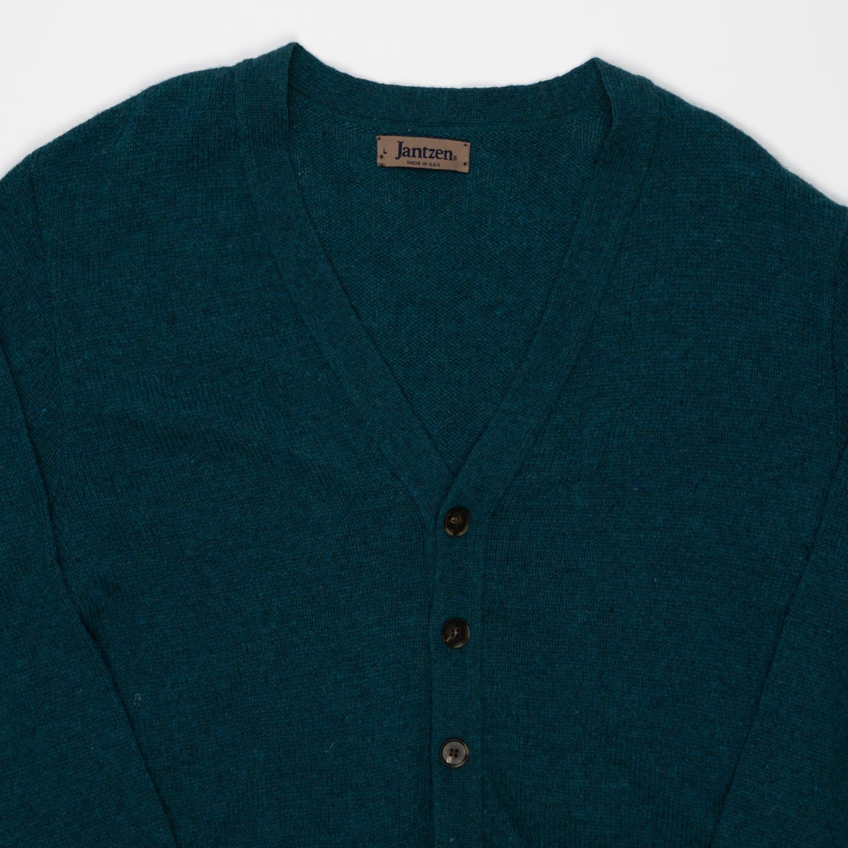 Vintage 80s Teal Jantzen Knit Cardigan (M) | Rebalance Vintage.