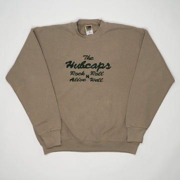 Vintage 90s Beige Hubcaps Rock n Roll Crewneck (M/L) | Rebalance Vintage.