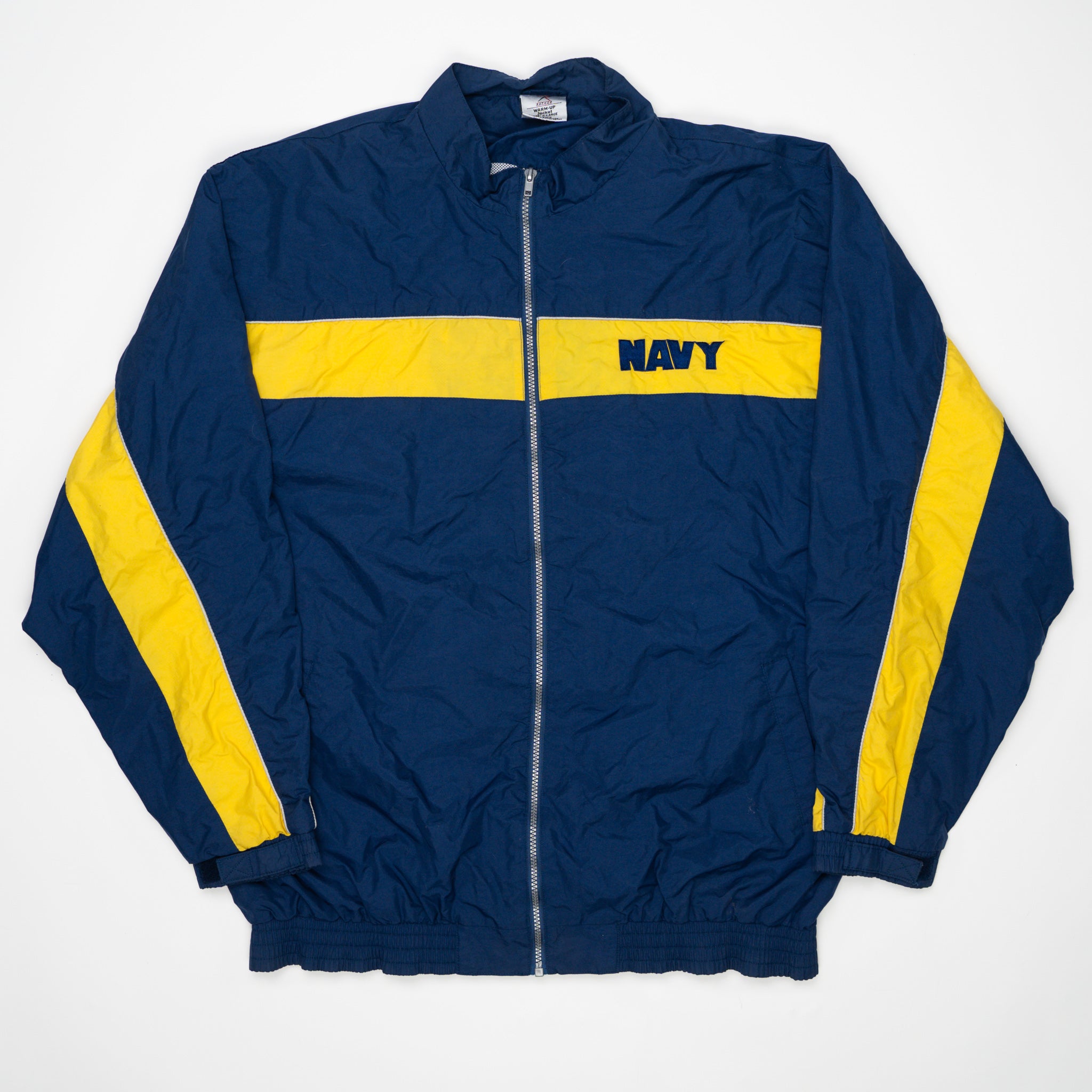 Vintage Blue + Yellow Navy Windbreaker (XL) | Rebalance Vintage.