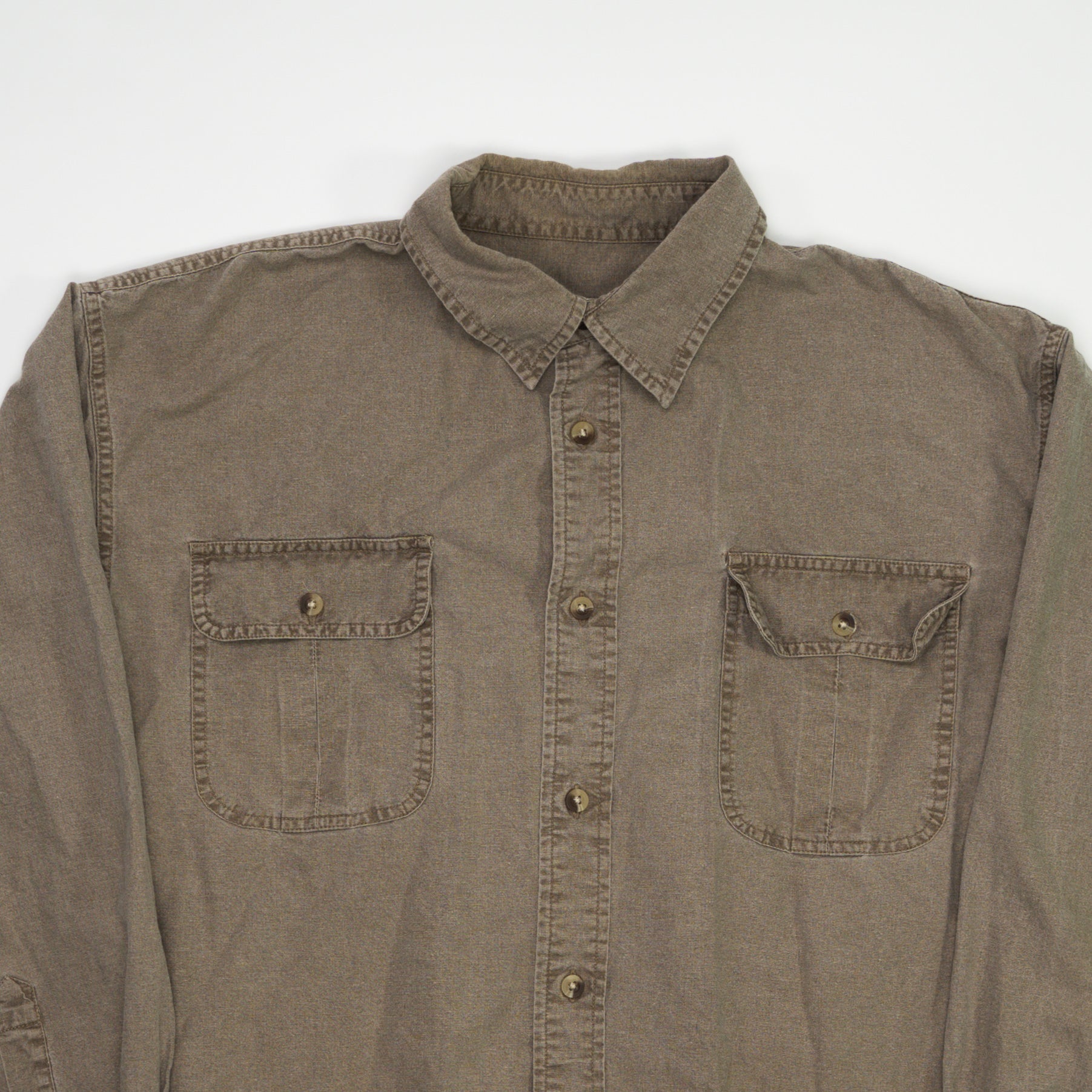 Vintage Beige Redhead Cotton Button Up (L) | Rebalance Vintage.
