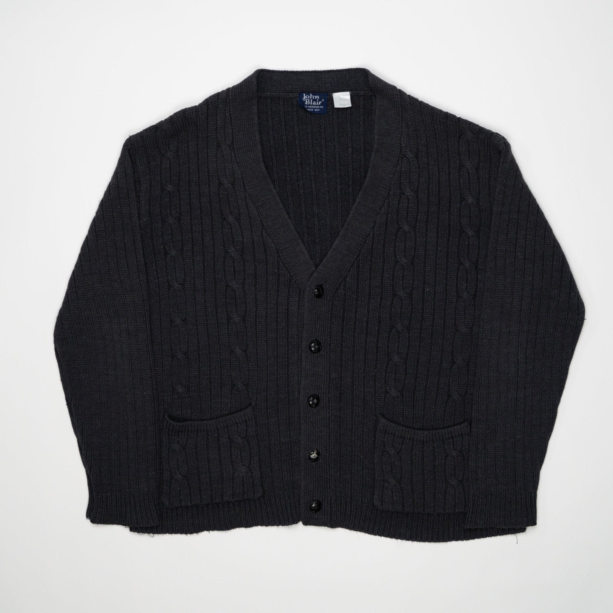 Vintage 80s Grey John Blair Knit Cardigan (L) | Rebalance Vintage.