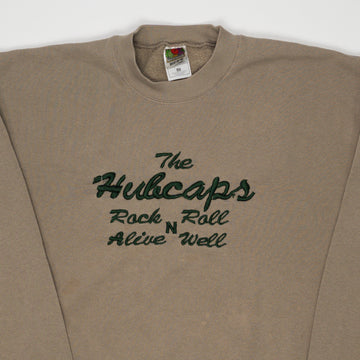 Vintage 90s Beige Hubcaps Rock n Roll Crewneck (M/L) | Rebalance Vintage.