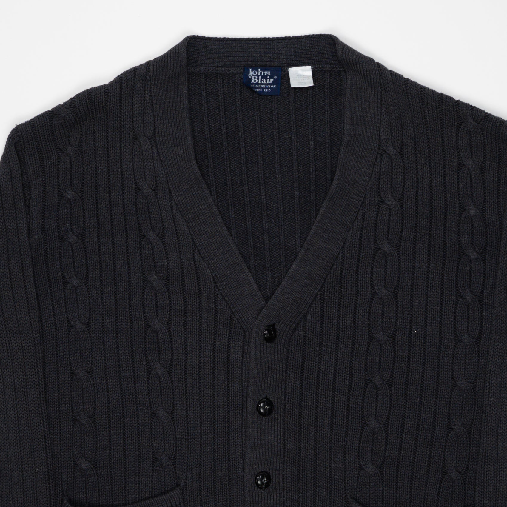 Vintage 80s Grey John Blair Knit Cardigan (L) | Rebalance Vintage.