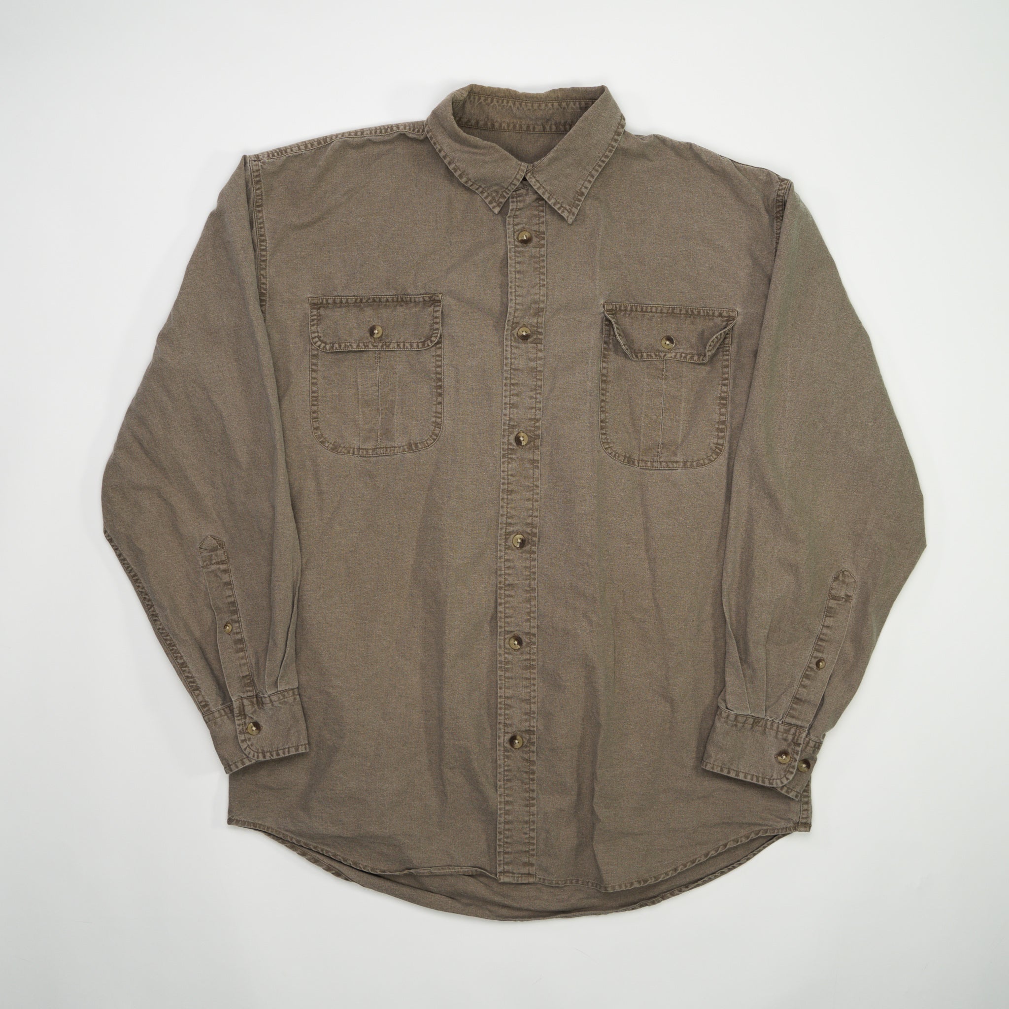 Vintage Beige Redhead Cotton Button Up (L) | Rebalance Vintage.