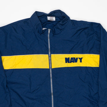 Vintage Blue + Yellow Navy Windbreaker (XL) | Rebalance Vintage.