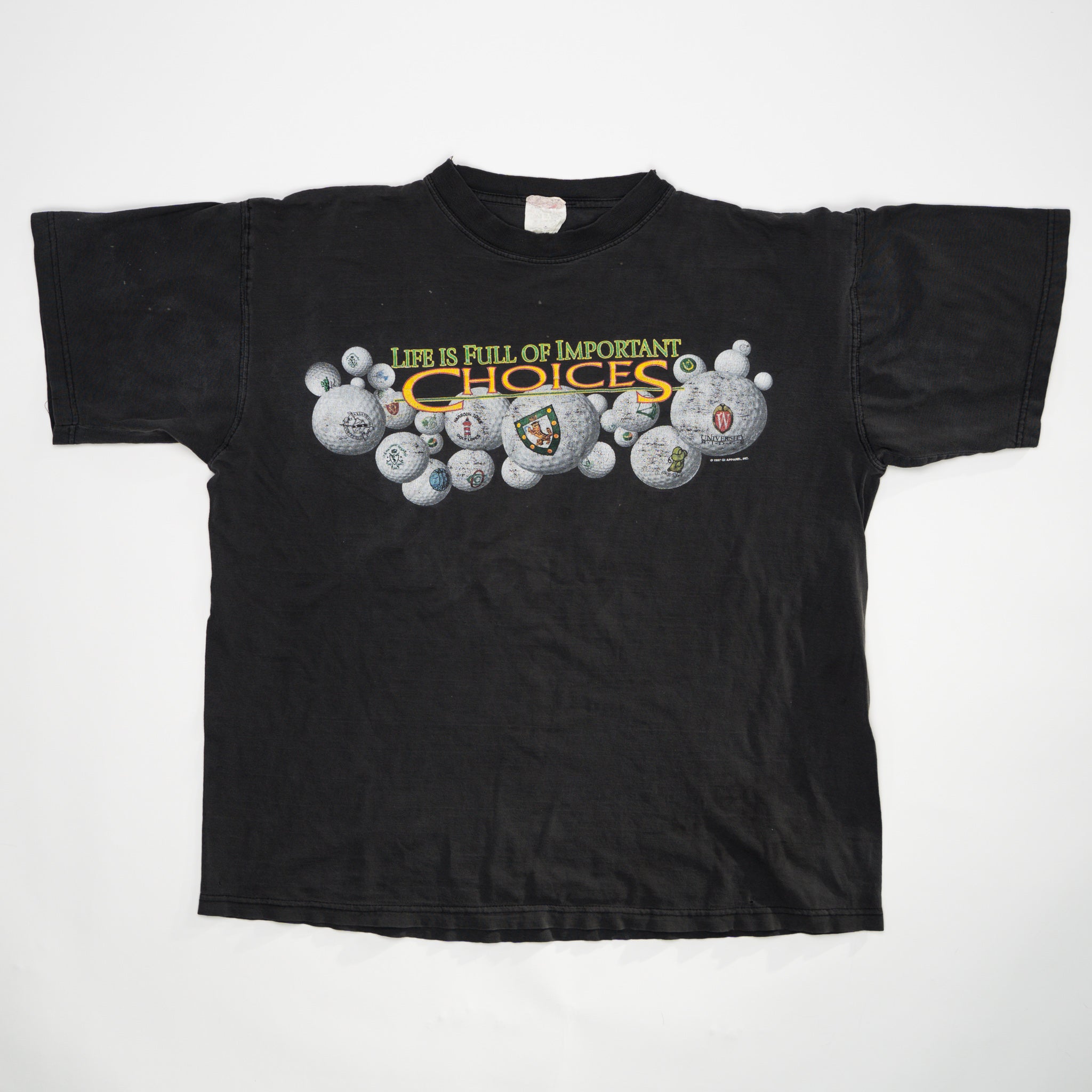 Vintage 90s Life is Full of Important Choices Golf Tee (L) | Rebalance Vintage.