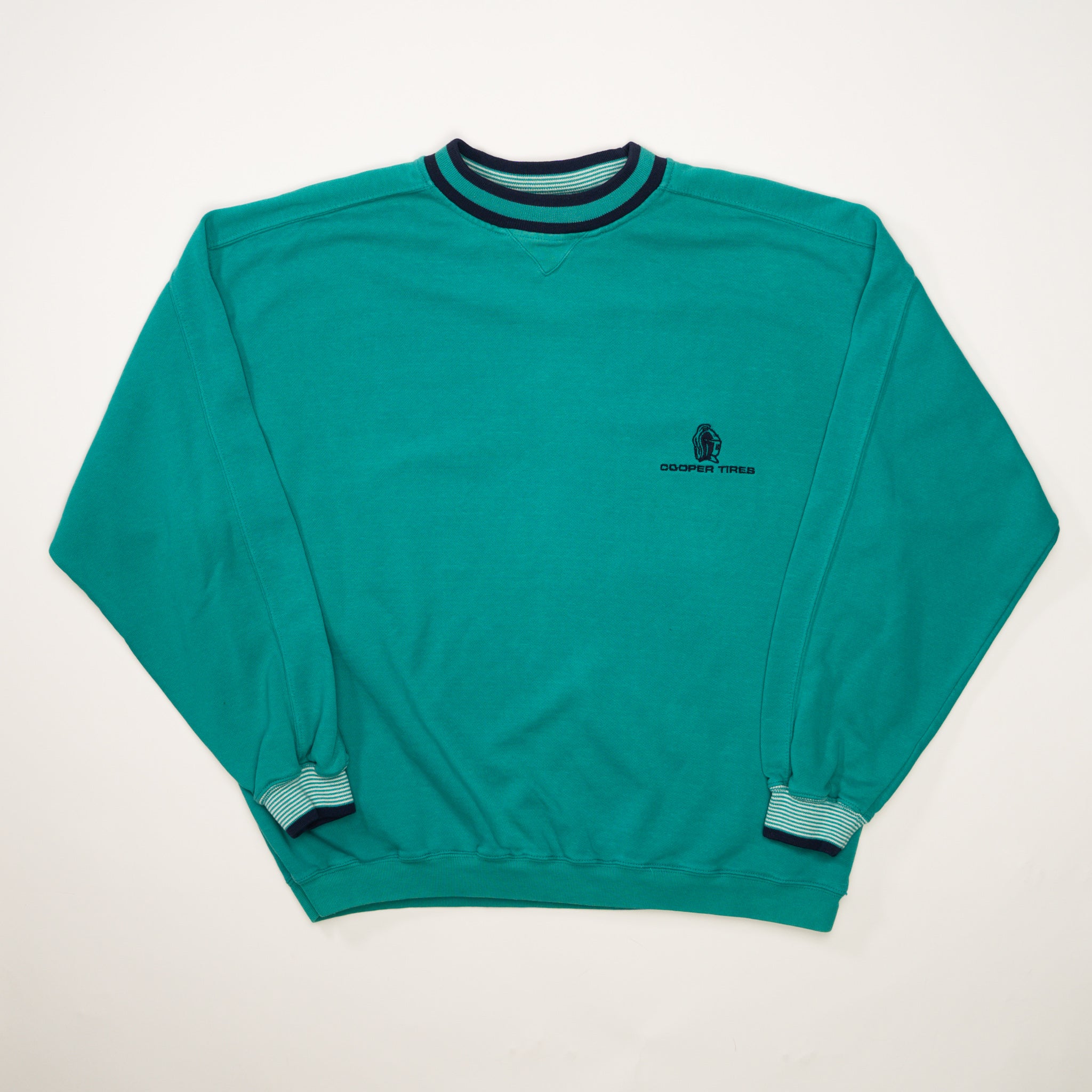 Vintage 90s Teal Coopers Tires Crewneck (L)