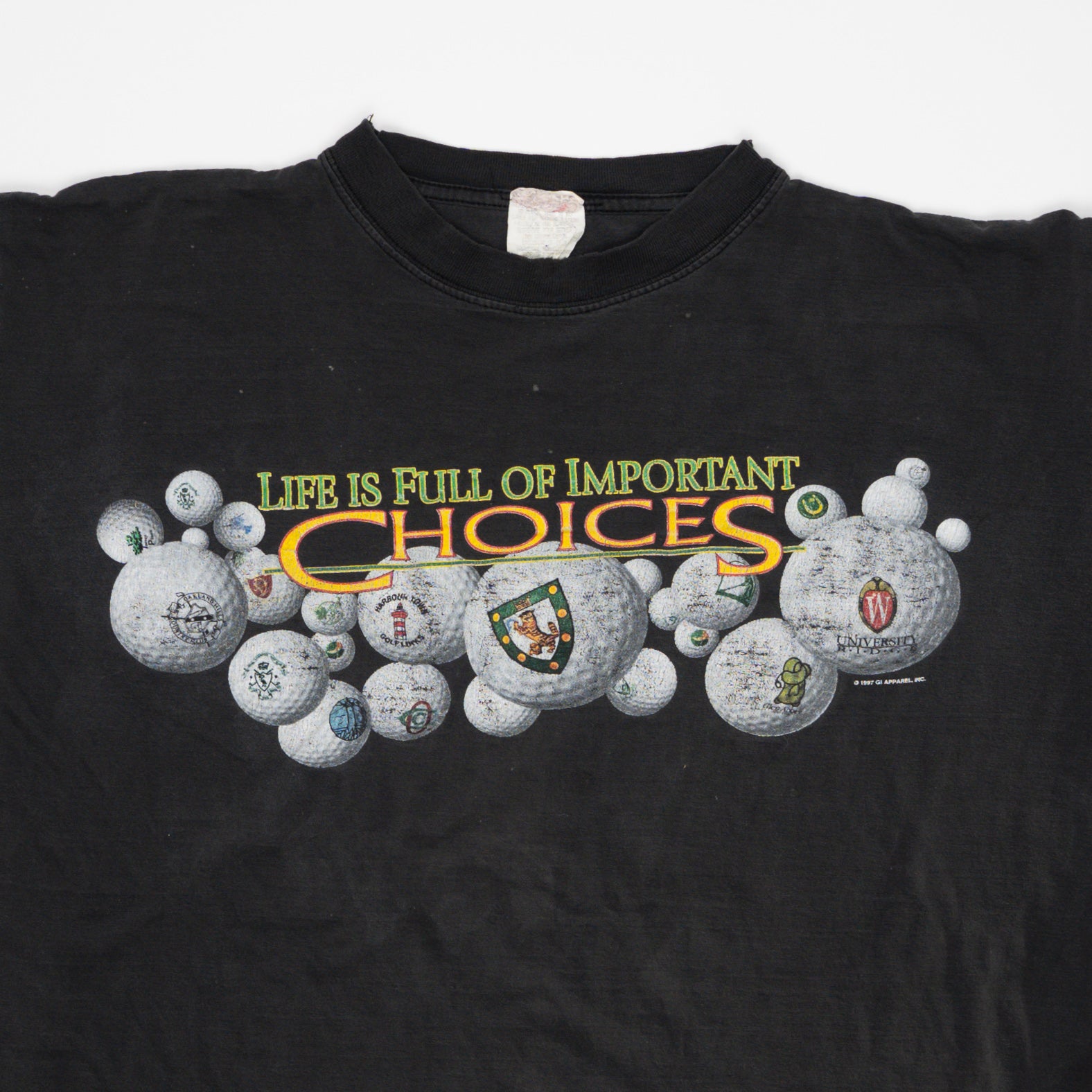 Vintage 90s Life is Full of Important Choices Golf Tee (L) | Rebalance Vintage.