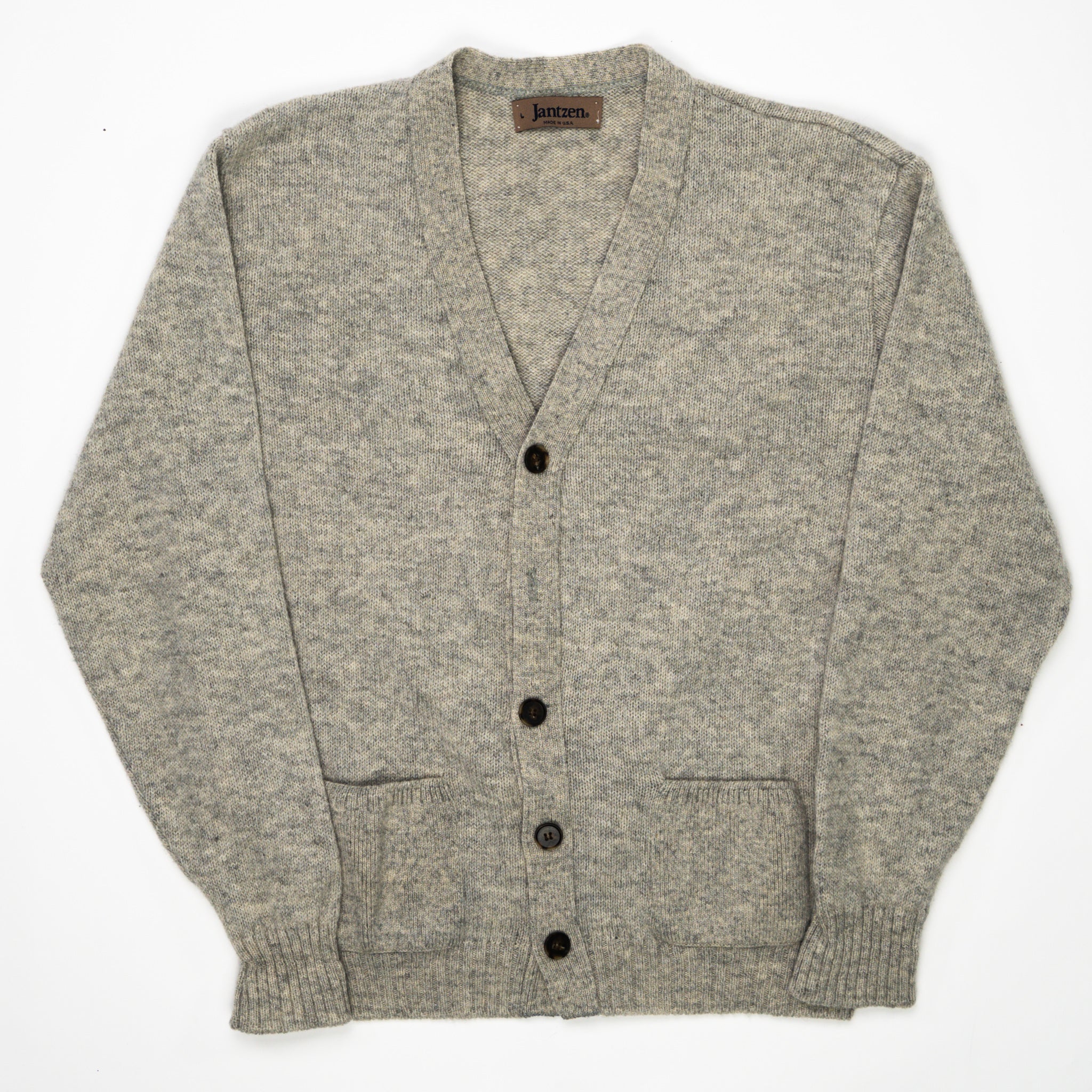 Vintage 80s Grey Jantzen Knit Cardigan (M) | Rebalance Vintage.