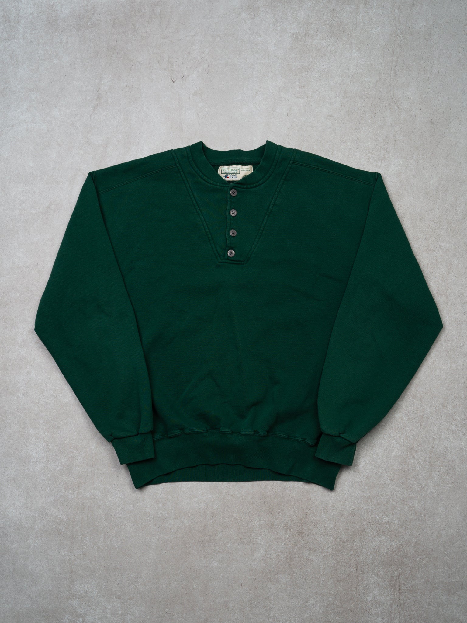 Vintage 90s Green LL Bean x Russell Athletics 1/4 Button Sweater (L)