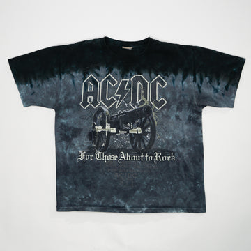 Vintage Liquid Blue Tie dye ACDC for those about to rock tee (M) | Rebalance Vintage.