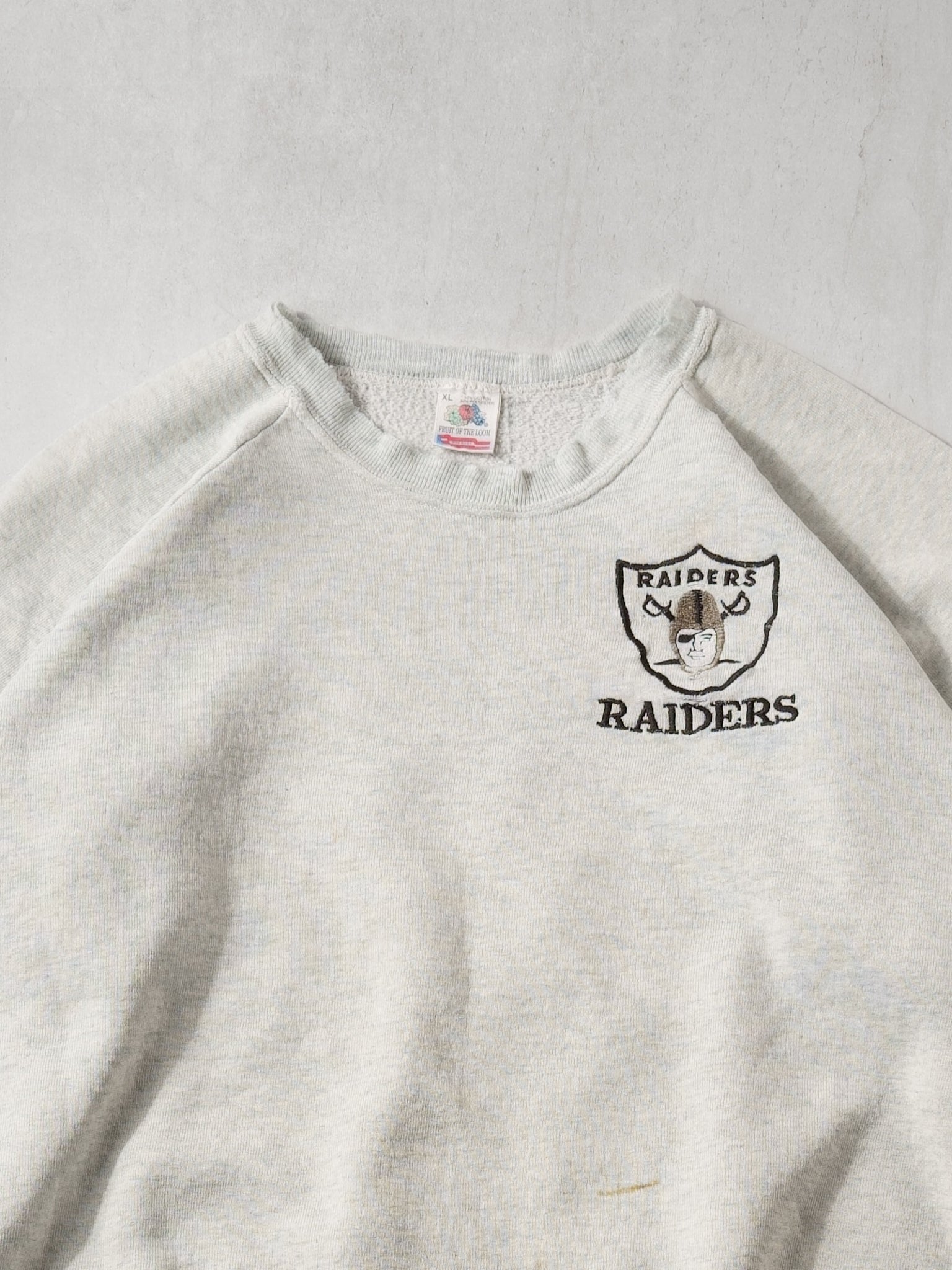 Vintage 90s Grey Raiders Crewneck (L)