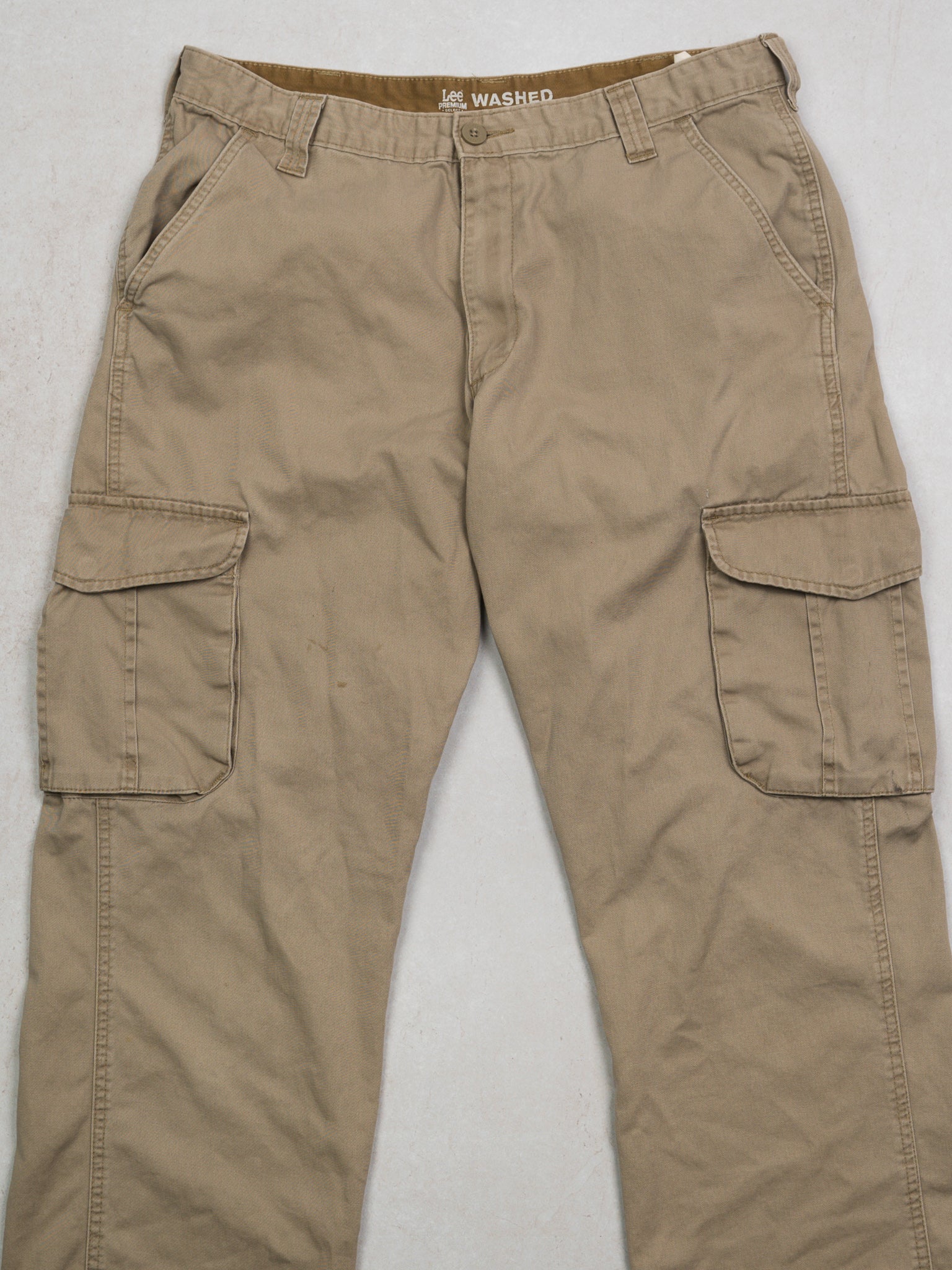 Vintage Beige Lee Cargo Pants (34 x 32)
