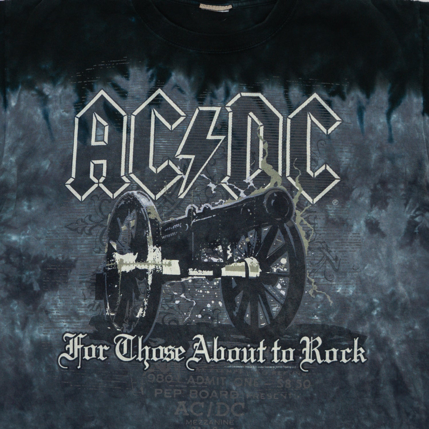 Vintage Liquid Blue Tie dye ACDC for those about to rock tee (M) | Rebalance Vintage.