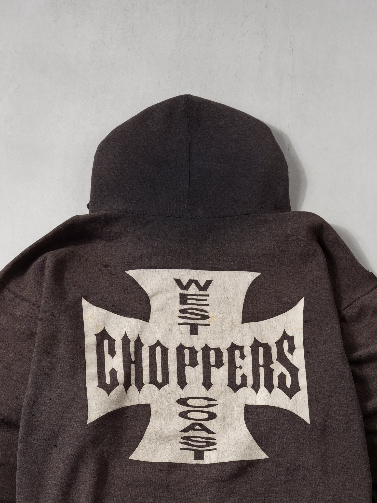 Vintage 90s Washed Black West Coast Choppers Emblem Hoodie (XXL)