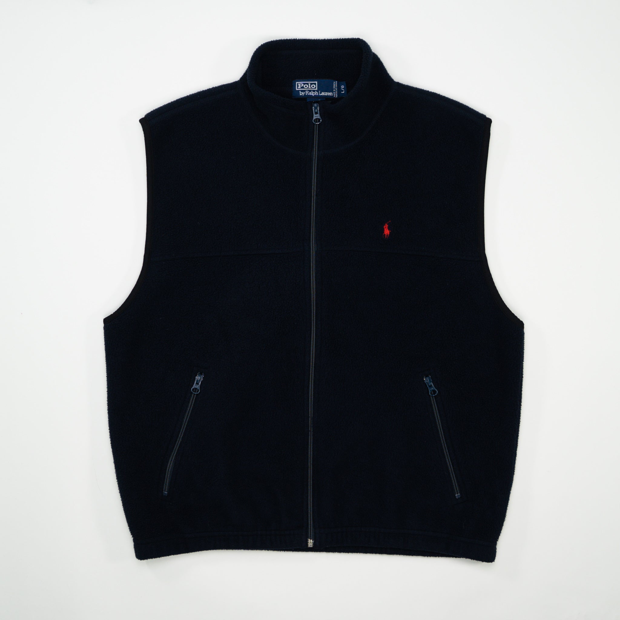 Vintage Navy Polo RL Fleece Vest (L)