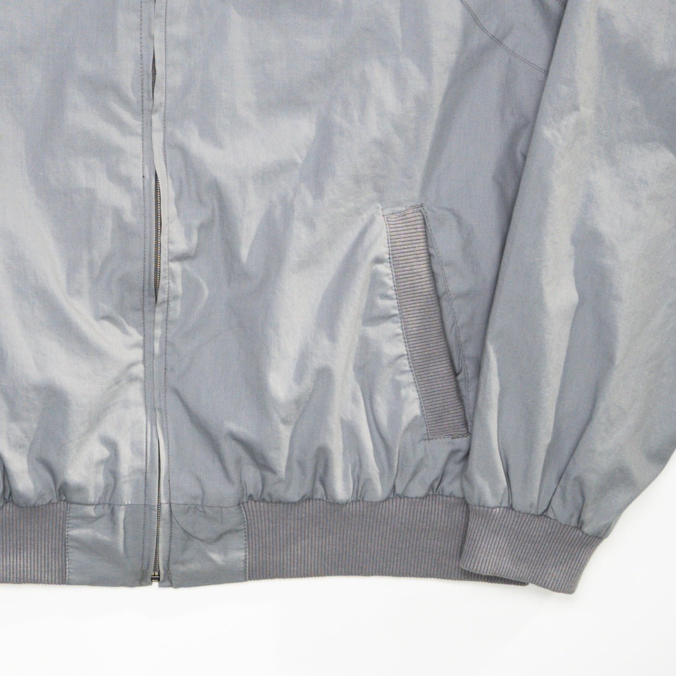 Vintage 80s Grey Silverstone Bomber Jacket (XL) | Rebalance Vintage.