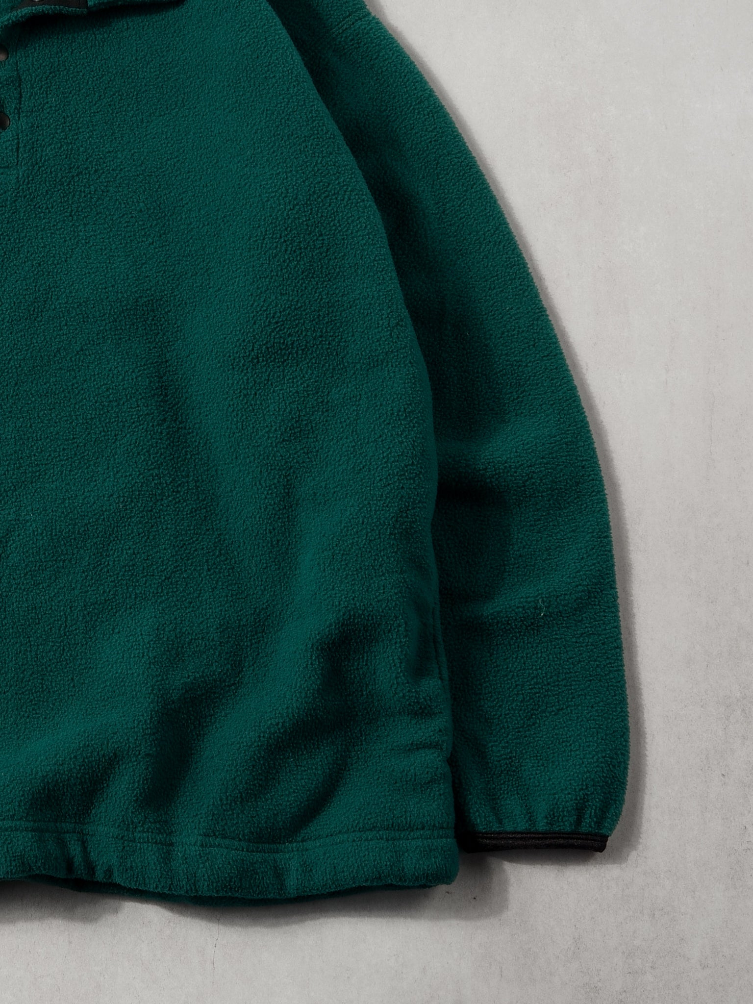 Vintage 90s Pine Green Fruit Of The Loom 1/4 Button Fleece (XL)