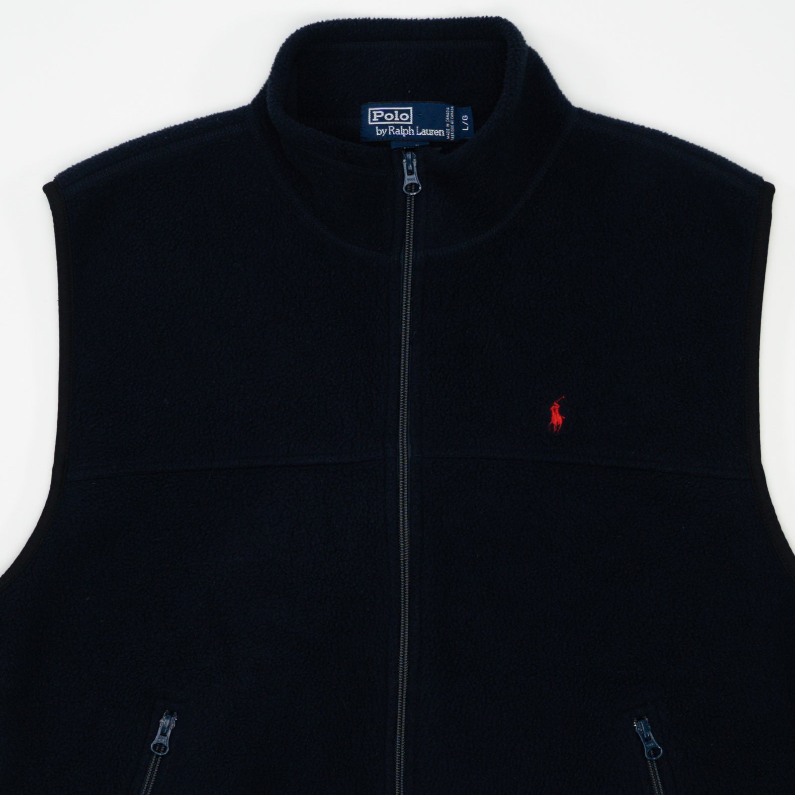 Vintage Navy Polo RL Fleece Vest (L)