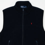 Vintage Navy Polo RL Fleece Vest (L)