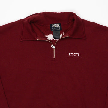 Vintage Red Roots Olympics 1/4 Zip Sweater (L/XL) | Rebalance Vintage.