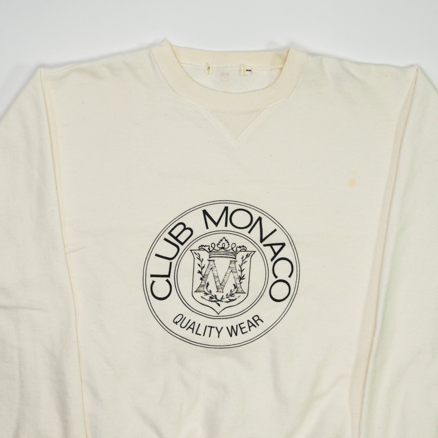 Vintage 90s Cream Club Monaco Crewneck (M) | Rebalance Vintage.
