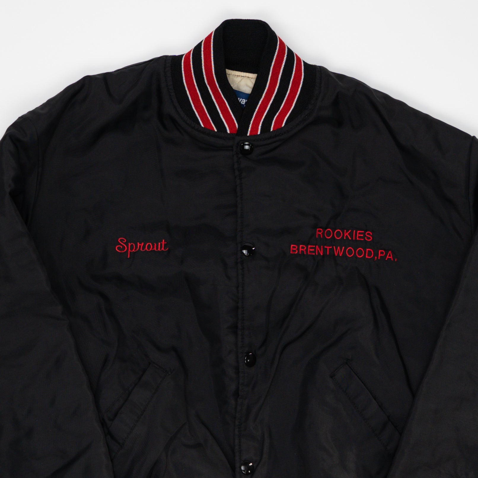 Vintage 90s Rookies Bar Satin Bomber Jacket (L) | Rebalance Vintage.