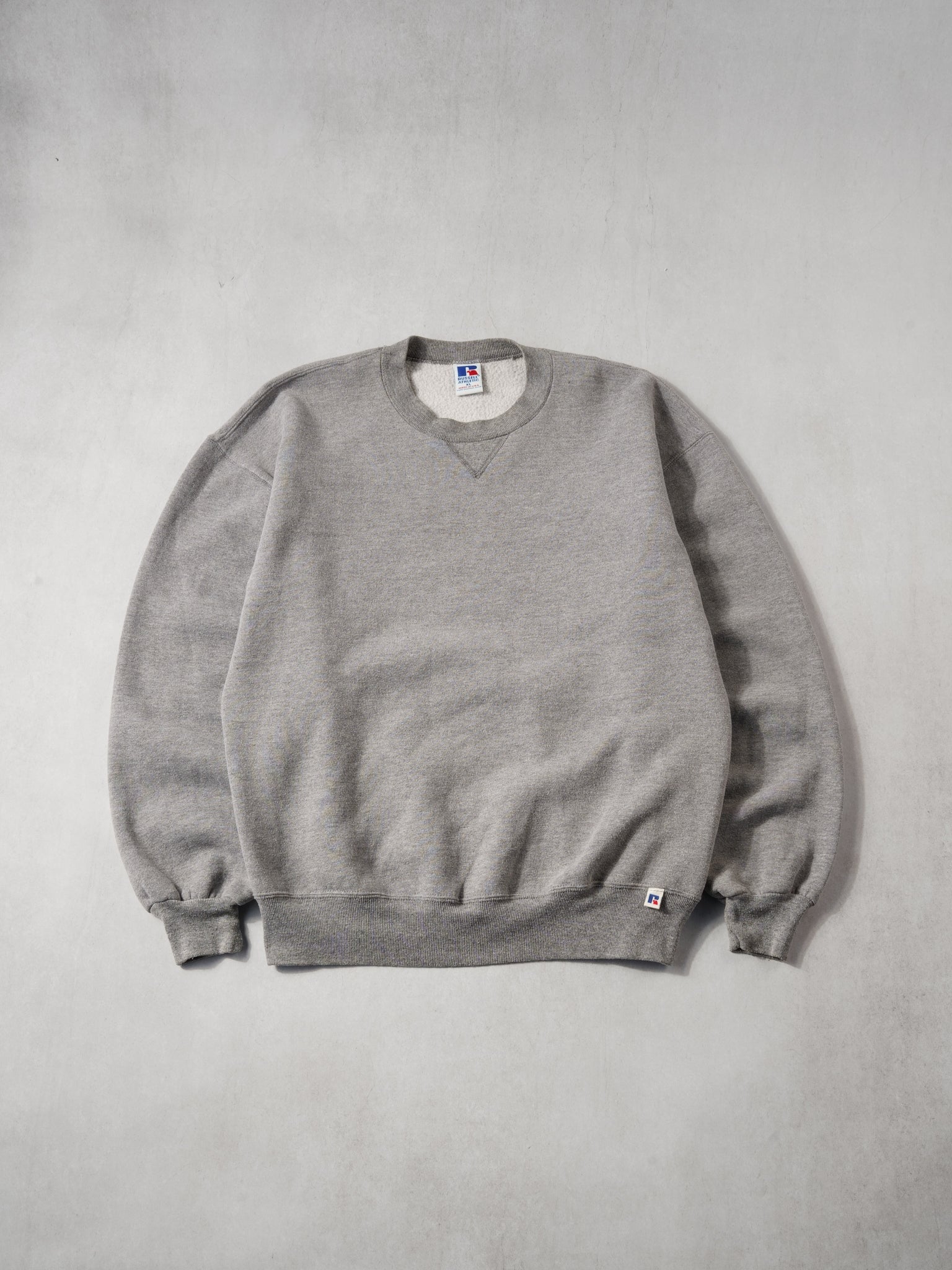 Vintage 90s Grey Russell Athletics Blank Crewneck (L)