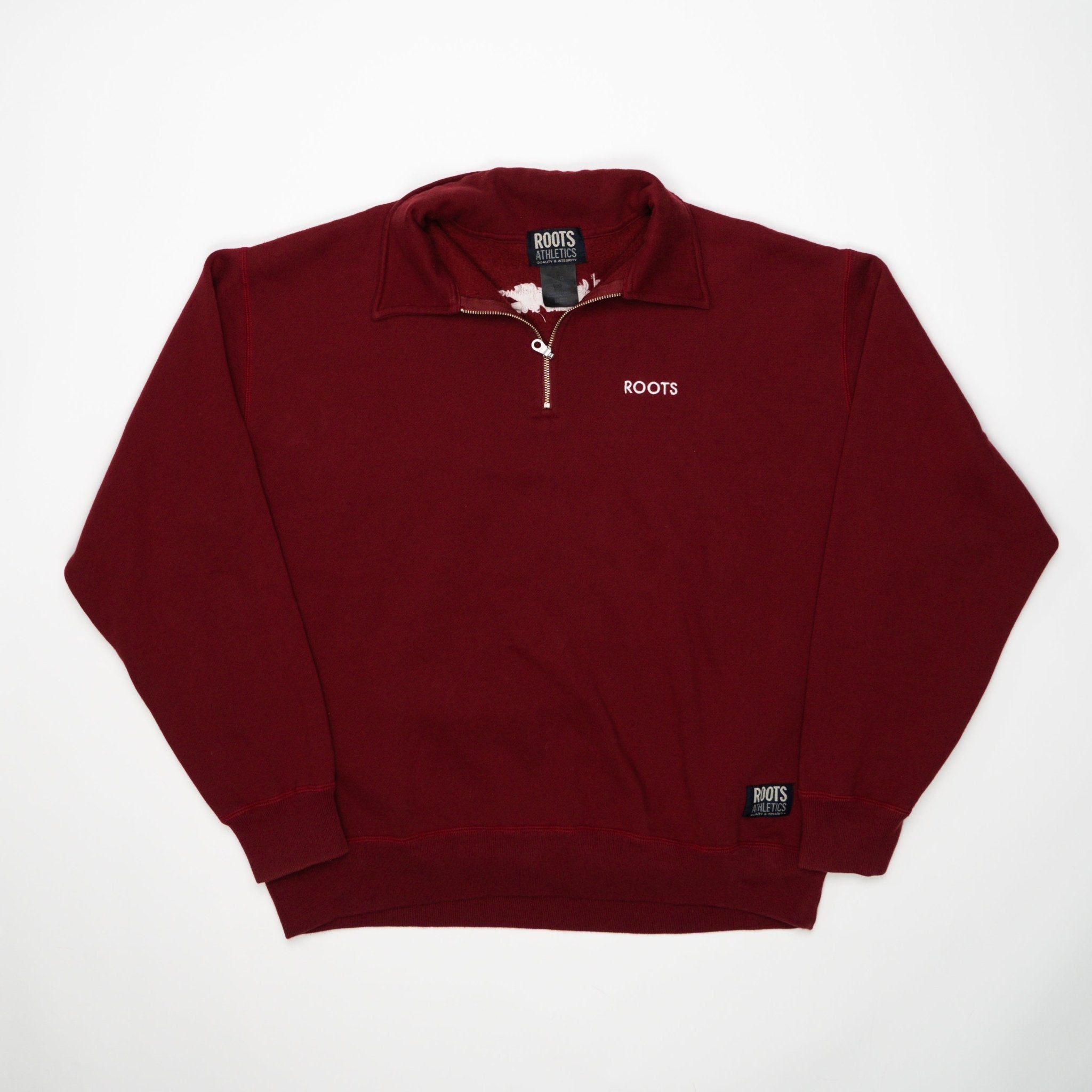 Vintage Red Roots Olympics 1/4 Zip Sweater (L/XL) | Rebalance Vintage.