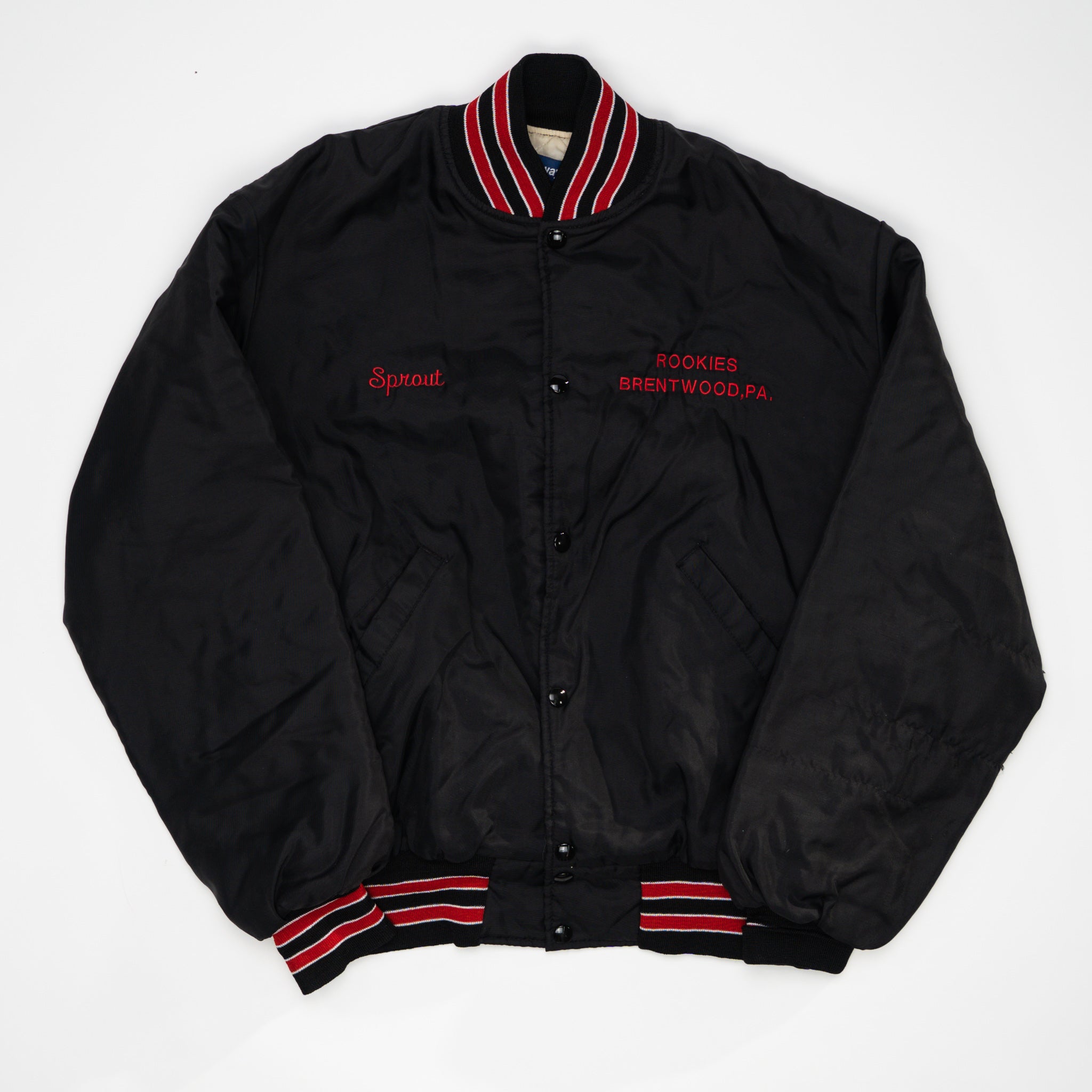 Vintage 90s Rookies Bar Satin Bomber Jacket (L) | Rebalance Vintage.
