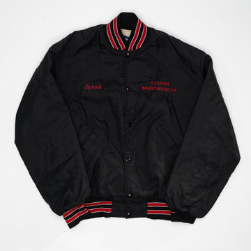 Vintage 90s Rookies Bar Satin Bomber Jacket (L) | Rebalance Vintage.