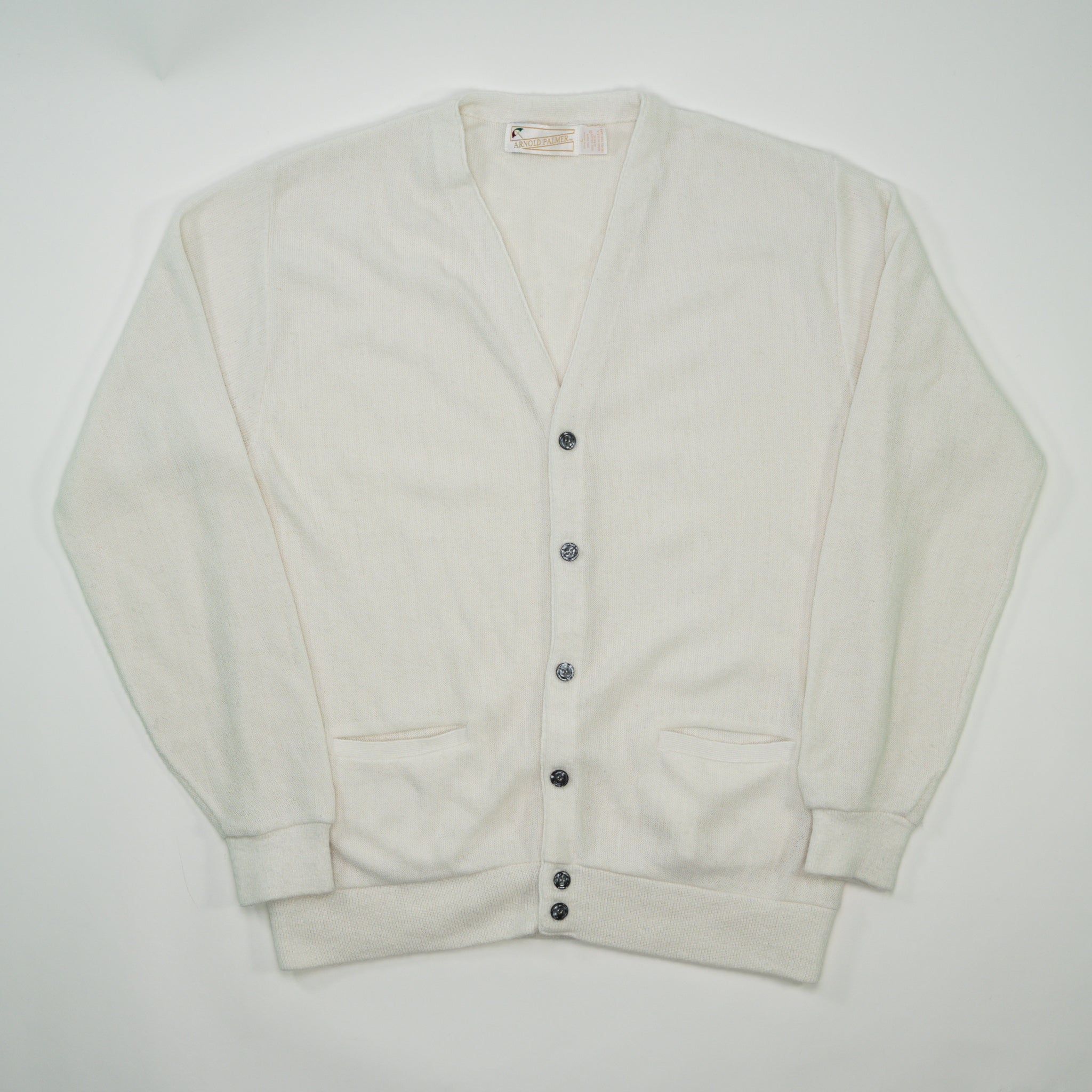 Vintage White Arnold Palmer Knit Cardigan (M)