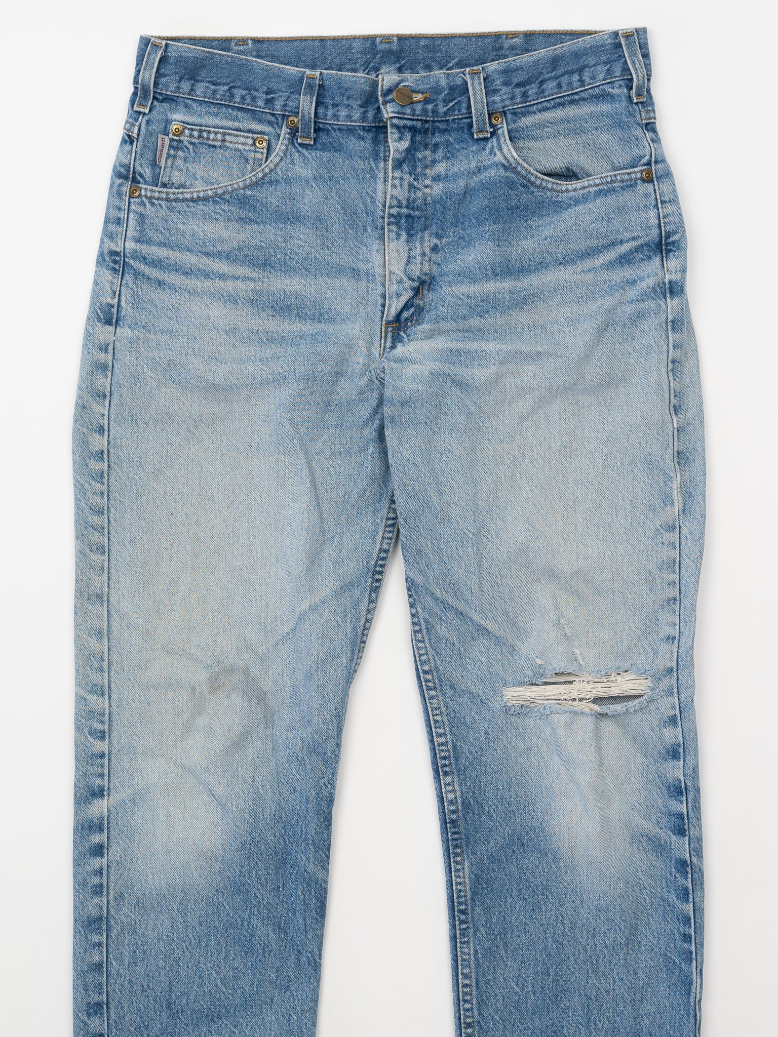 Vintage Ripped Blue Carhartt Jeans (34 x 30)