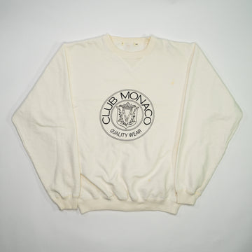 Vintage 90s Cream Club Monaco Crewneck (M) | Rebalance Vintage.