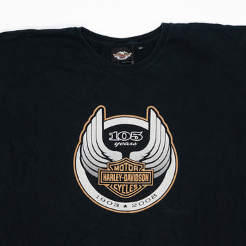 Vintage Black '08 Harley Davidson 105 Years Tee (XL) | Rebalance Vintage.