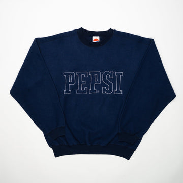 Vintage 90s Blue Pepsi Spellout Crewneck (XL) | Rebalance Vintage.