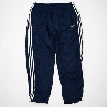Vintage Navy Blue Adidas Striped Windbreaker Pants (XL) | Rebalance Vintage.