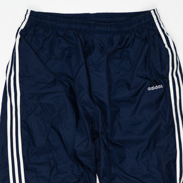 Vintage Navy Blue Adidas Striped Windbreaker Pants (XL) | Rebalance Vintage.