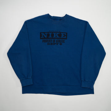 Y2K Blue Nike Property of Athletic Dept Crewneck (XL) | Rebalance Vintage.