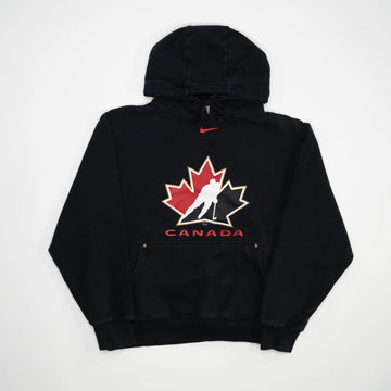 Vintage Black Team Canada Hockey Nike Center Check Hoodie 2.0 | Rebalance Vintage.