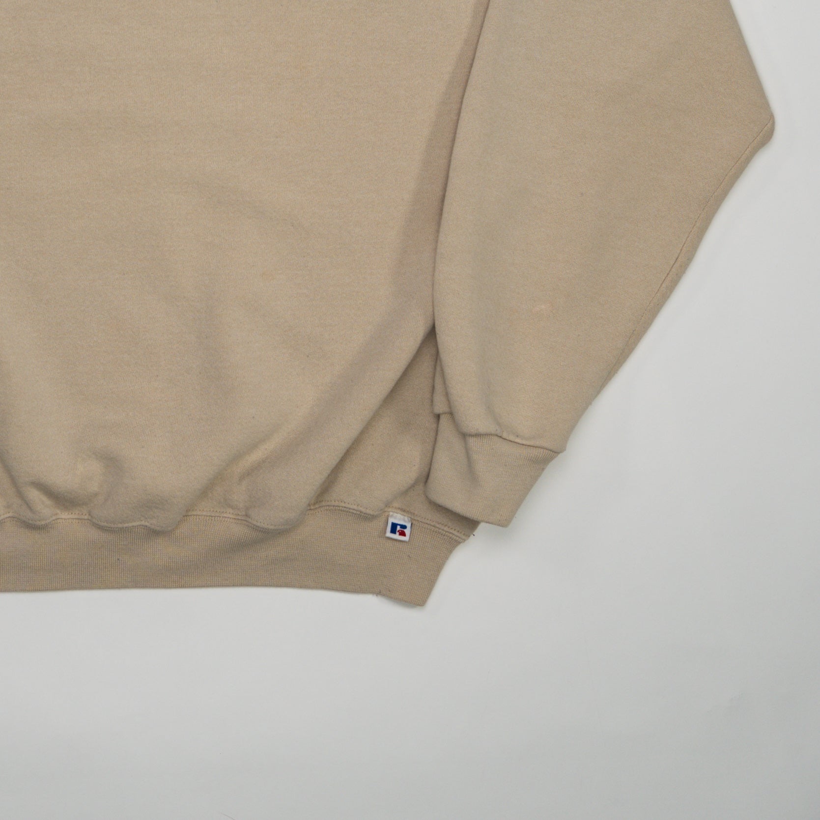 Vintage Blank Light Beige Russell Athletics Crewneck (L) | Rebalance Vintage.