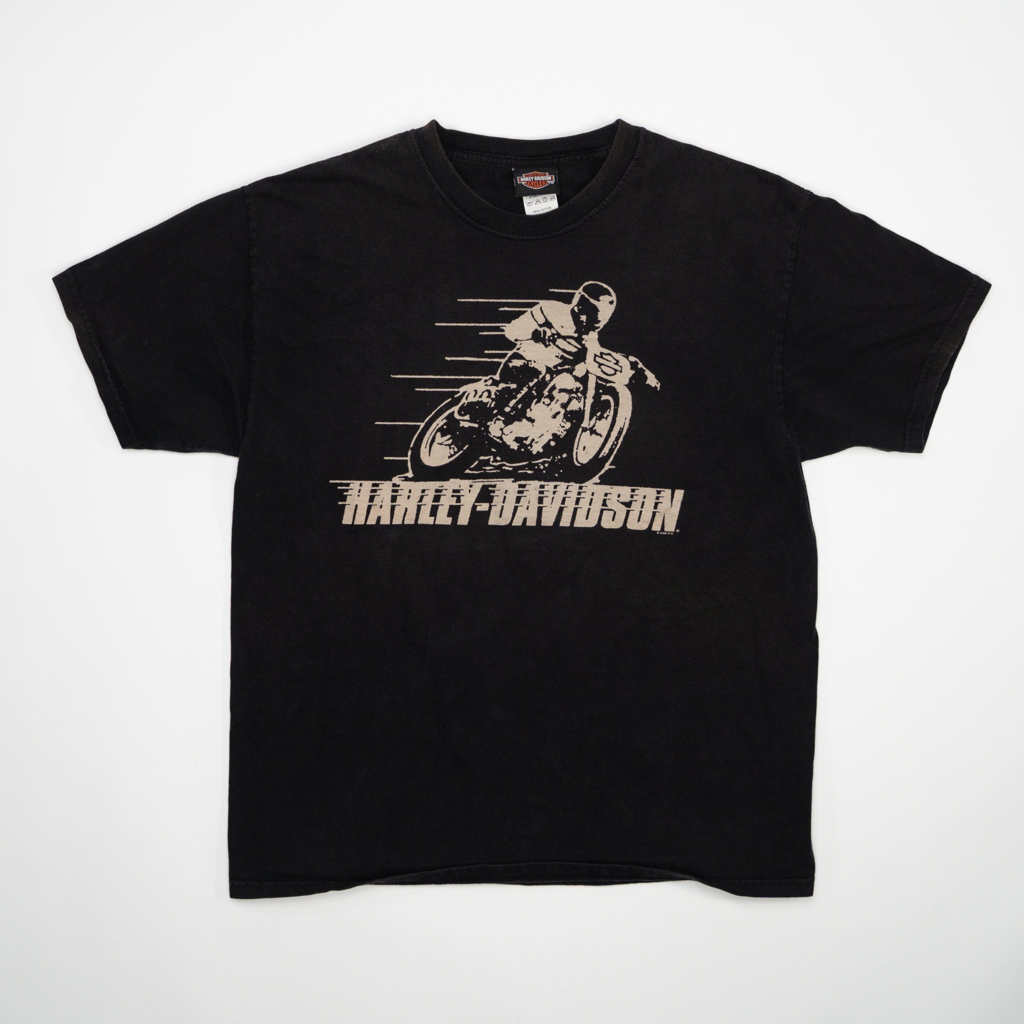 Vintage Black '06 Harley Davidson Qatar Tee (M) | Rebalance Vintage.