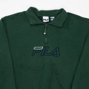 Vintage Green Fila 1/4 Zip Sweater (L)