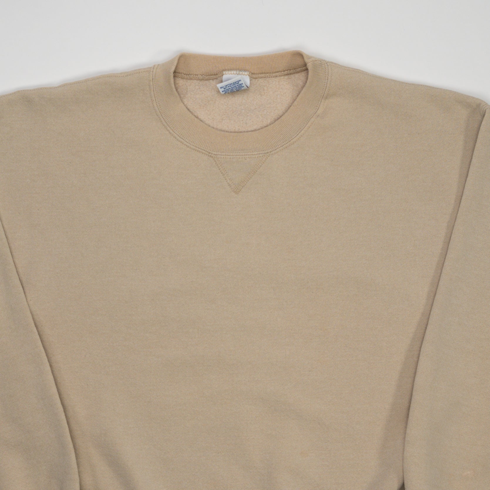 Vintage Blank Light Beige Russell Athletics Crewneck (L) | Rebalance Vintage.