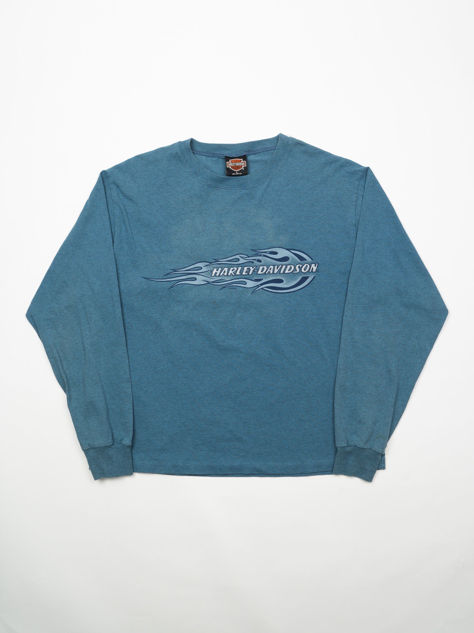 Vintage '99 Blue Harley Davidson Effingham, IL Long Sleeve (M)