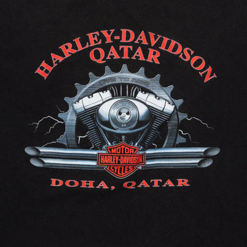 Vintage Black '06 Harley Davidson Qatar Tee (M) | Rebalance Vintage.