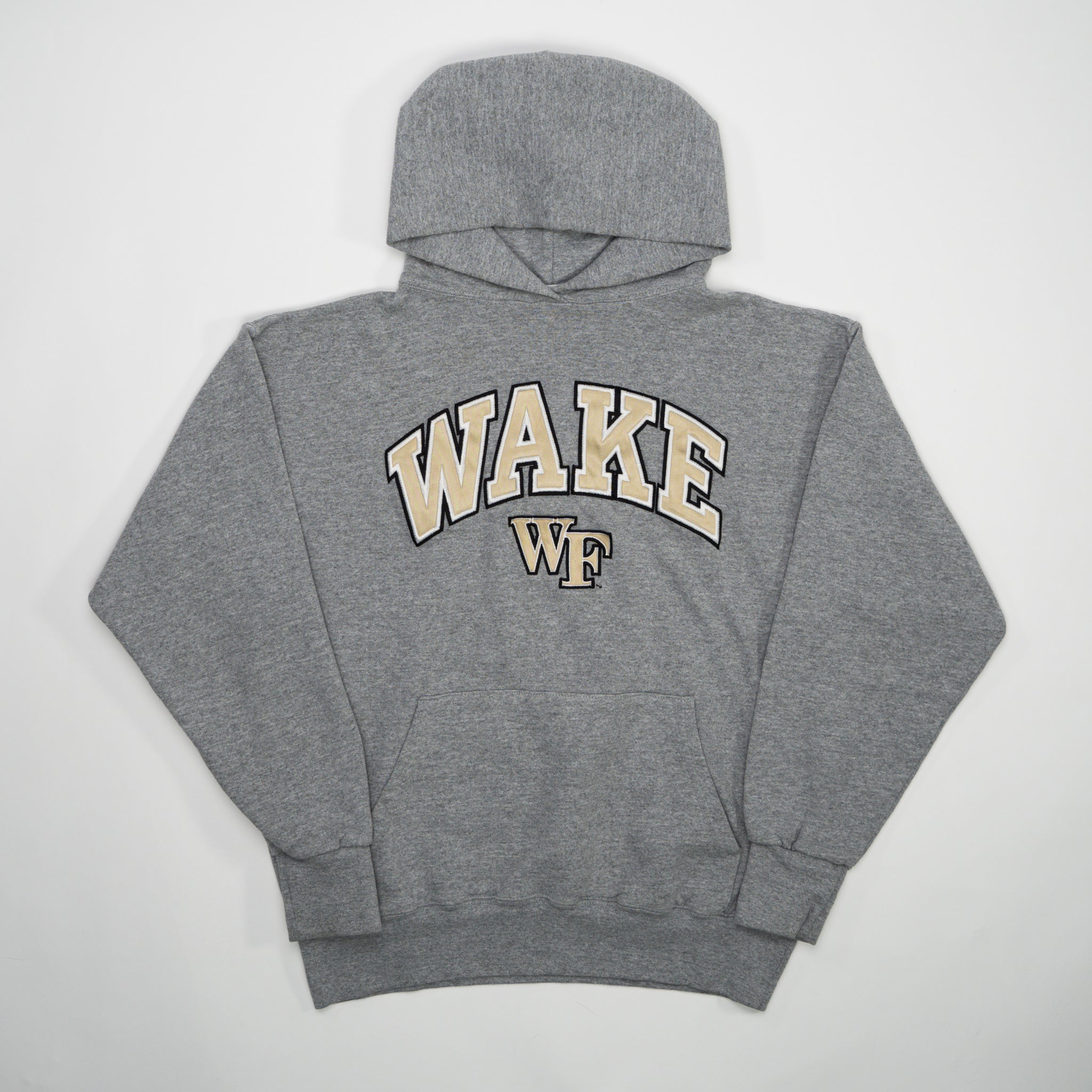 Vintage 90s Grey Wake 'WF' Hoodie (M) | Rebalance Vintage.