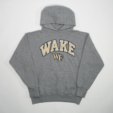 Vintage 90s Grey Wake 'WF' Hoodie (M) | Rebalance Vintage.